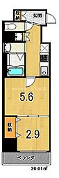 ファーストフィオーレ京都西陣 1SKの間取図画像