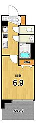 アクアプレイス京都千本丸太町 1Kの間取図画像