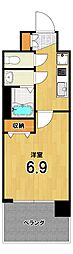 アクアプレイス京都千本丸太町 1Kの間取図画像