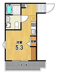 デトム・ワン西陣聚楽 1Kの間取図画像