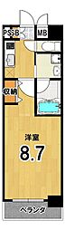 アスヴェル京都市役所前3 1Kの間取図画像