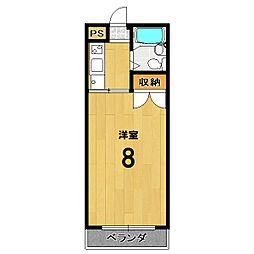 コーポ山名 1階1Kの間取り