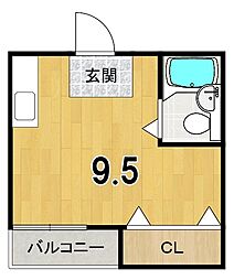 メゾン加後 ワンルームの間取図画像