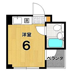 コーポ白梅園 ワンルームの間取図画像