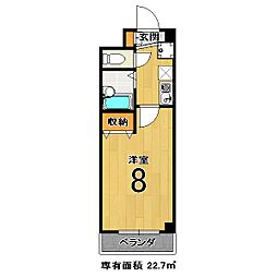 エクシード3 1Kの間取図画像