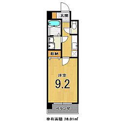 メゾン・ヴィーナス 6階1Kの間取り