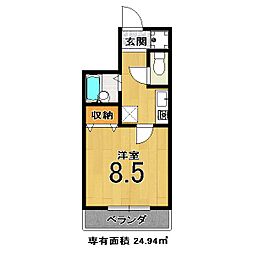 シャトールミエール 1Kの間取図画像