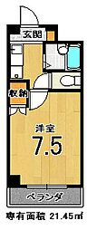 モン・エスト東福寺 1Kの間取図画像