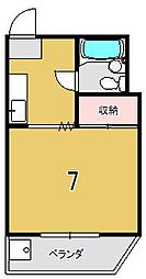 かたぎマンション ワンルームの間取図画像