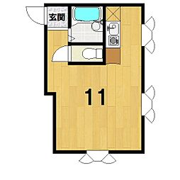 フローレス北山 ワンルームの間取図画像
