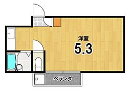 白川ロイヤルハウス ワンルームの間取図画像