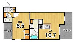 ヴィラ聖護院 1LDKの間取図画像