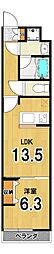 LaFiteSHIMOGAMO 1LDKの間取図画像