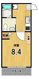 K'sメゾン御蔭 1Kの間取図画像