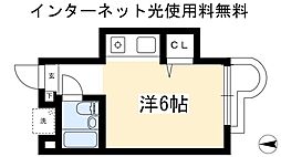百花荘 1Kの間取図画像
