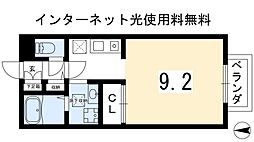 クレールヴィル六ノ坪 1Kの間取図画像
