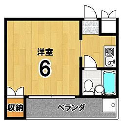 エントピアハイツ 1Kの間取図画像
