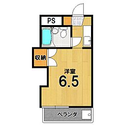ハイツ茶山 ワンルームの間取図画像