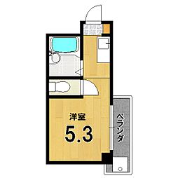 白川ロイヤルハウス ワンルームの間取図画像