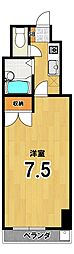 アミティ北白川 1Kの間取図画像