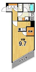ブランネージュ銀閣寺道 1Kの間取図画像