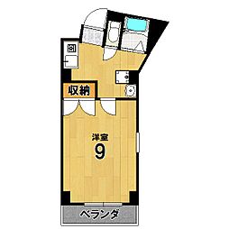 メドウマキ 1Kの間取図画像