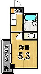 白川ロイヤルハウス ワンルームの間取図画像