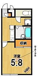 レオパレス清水 1Kの間取図画像