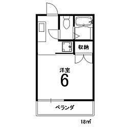 瀬戸畑ハイツ 1Kの間取図画像