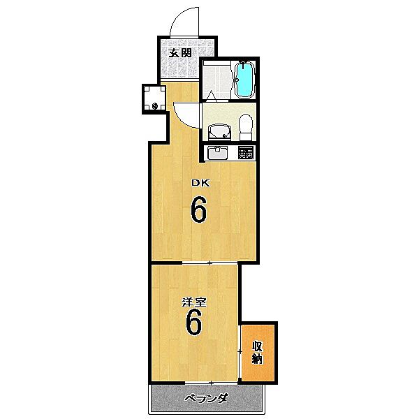 ヴィラ太秦 402｜京都府京都市右京区太秦森ケ前町(賃貸マンション1DK・4階・27.08㎡)の写真 その2