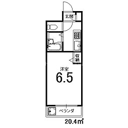 Anniversary・K 2階1Kの間取り
