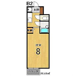 スクリーン3233 5階1Kの間取り
