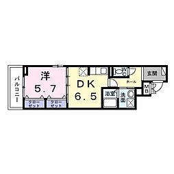 ヒカルサ京都梅津東 1DKの間取図画像