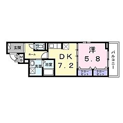 ヒカルサ京都梅津東 1DKの間取図画像
