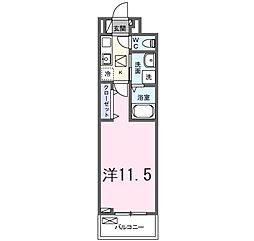 たばさはうすII 1Kの間取図画像