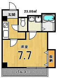 ジャービス西京極 1Kの間取図画像