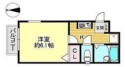 Liens 1Kの間取図画像