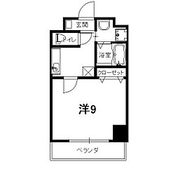 グランレブリーカツラ 1Kの間取図画像