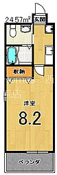ワンモアハート円町 1Kの間取図画像
