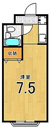 エトワール嵐山 1Kの間取図画像