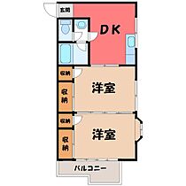 栃木県栃木市箱森町（賃貸アパート2DK・3階・42.64㎡） その1