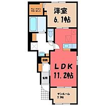 エクセレント・ヴィラ富田 B  ｜ 栃木県栃木市大平町富田（賃貸アパート1LDK・1階・50.02㎡） その2