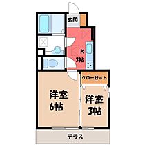 栃木県小山市若木町1丁目（賃貸アパート2K・1階・29.73㎡） その2