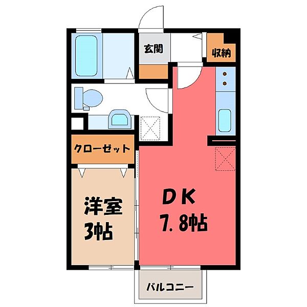 AMM プランドール ｜栃木県小山市城東4丁目(賃貸アパート1DK・1階・29.25㎡)の写真 その2