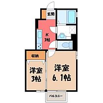 ファミーユ  ｜ 栃木県栃木市薗部町4丁目（賃貸アパート2K・1階・29.84㎡） その2