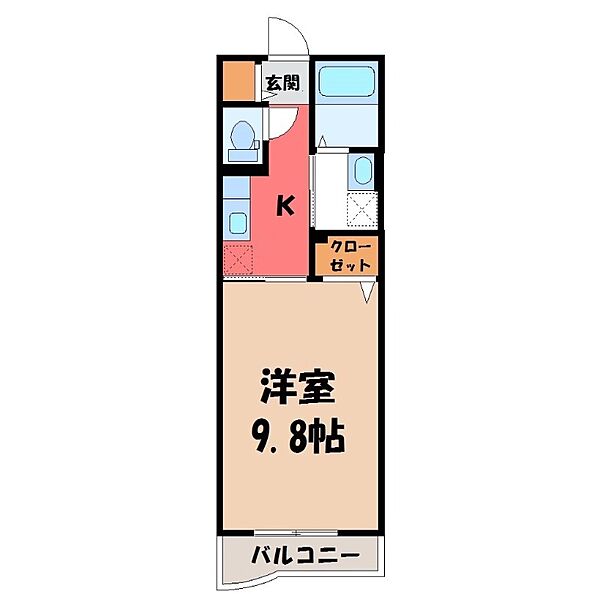 プロムナード ベル ｜茨城県結城市大字結城(賃貸マンション1K・1階・30.75㎡)の写真 その2