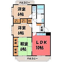 栃木県栃木市平柳町1丁目（賃貸マンション3LDK・1階・65.55㎡） その2