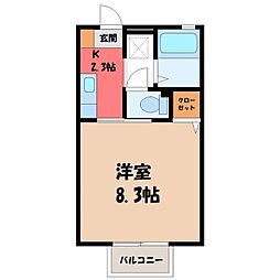 メゾンドエトワール 1Kの間取図画像