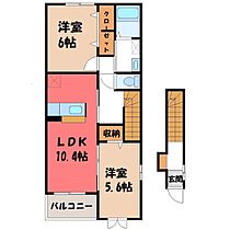 プリムヴェール  ｜ 栃木県栃木市薗部町3丁目（賃貸アパート2LDK・2階・56.47㎡） その2