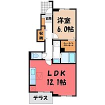 レジェンド C  ｜ 栃木県小山市大字粟宮（賃貸アパート1LDK・1階・45.06㎡） その2